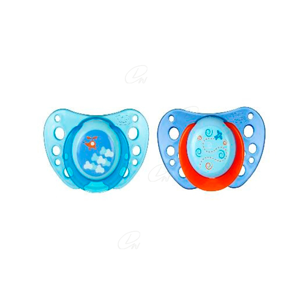 CHUPETE CAUCHO  AZUL 4 M+ 2 CHUPETES